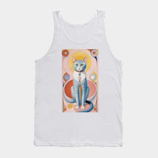 Hilma af Klint's Colorful Cat Dreamscape: Abstract Whimsy Tank Top